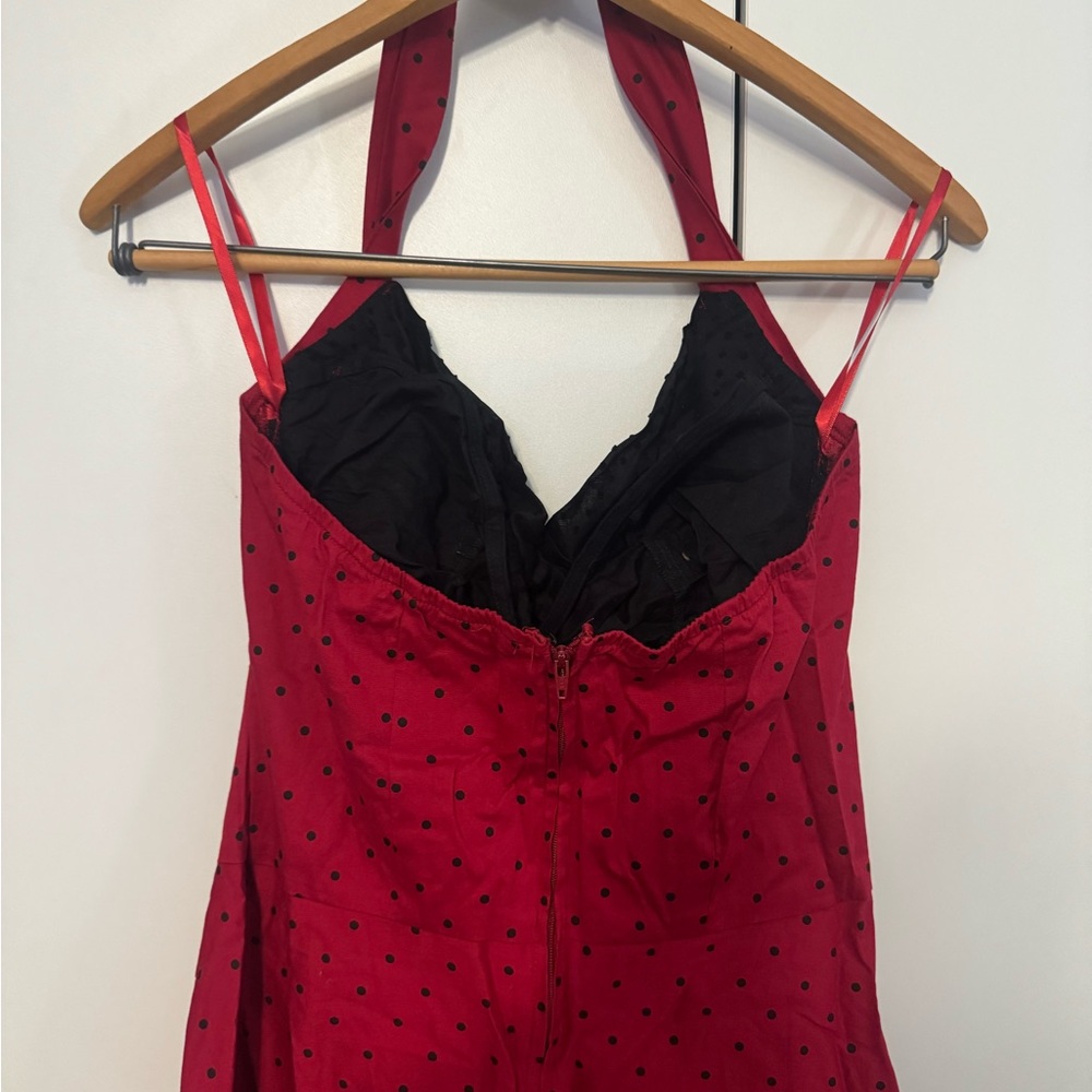 Stop Staring Red and Black Polka Dot Dress XL - Picture 3 of 4